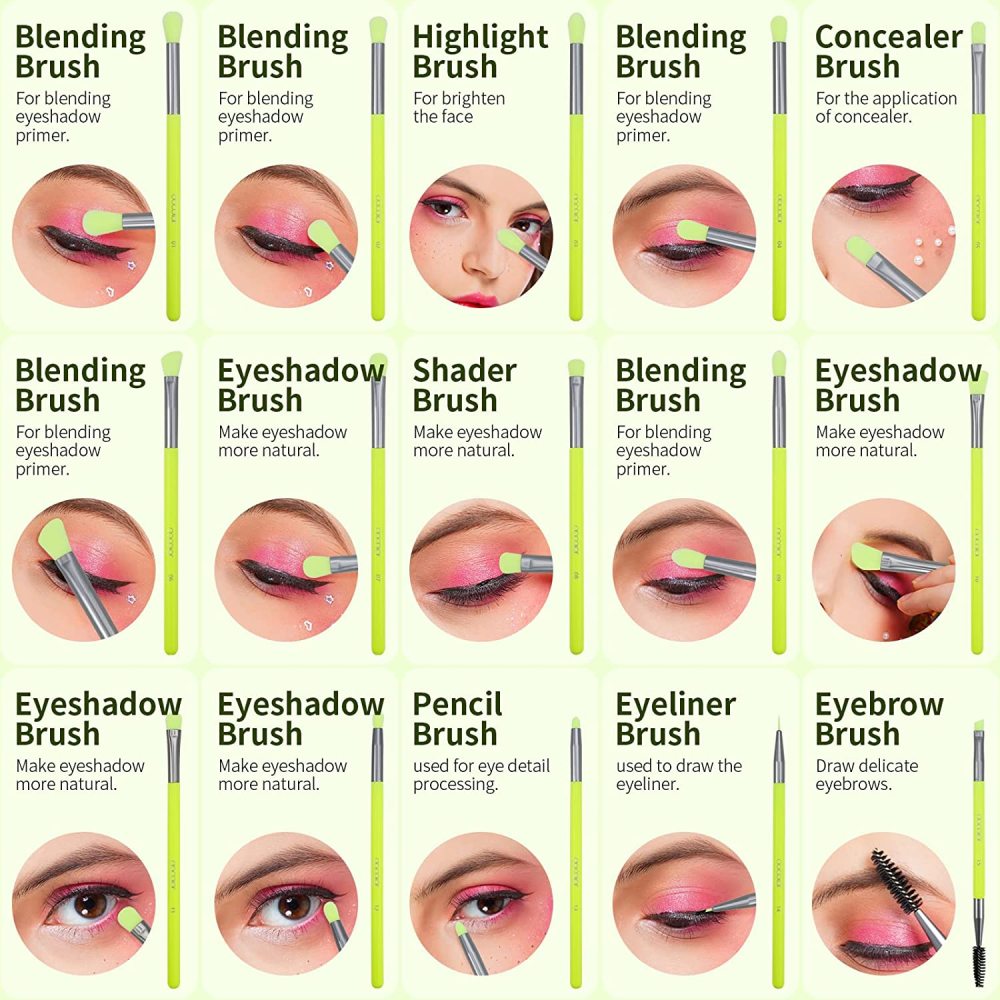 Docolor Professional Colorful Eye Makeup brushes 15pcs