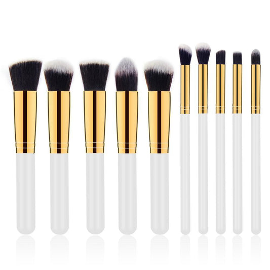 White Gold Travel Kit Mini Makeup Brush Set of 10