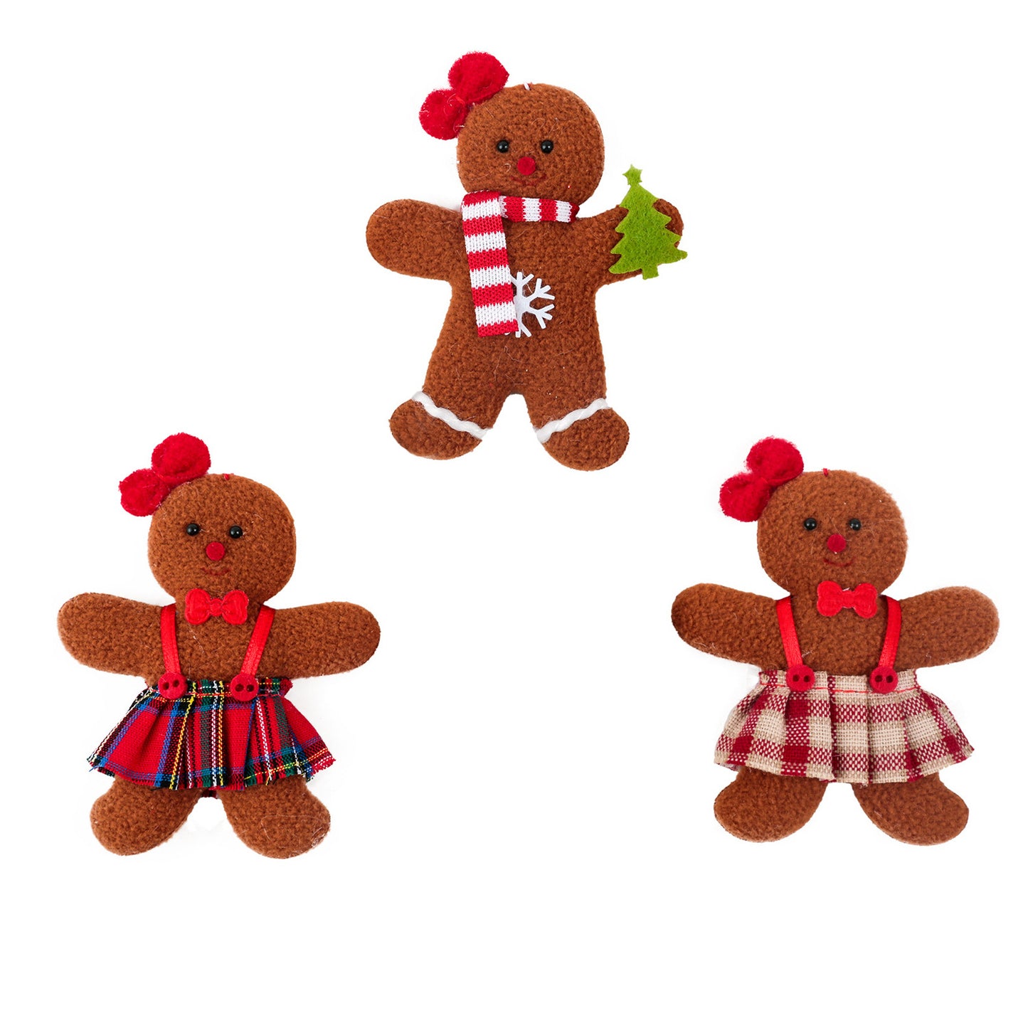 12 piece girls and boys Gingerbread Christmas Ornaments