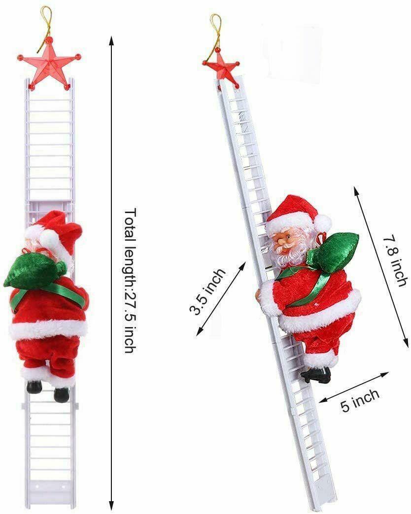 Santa Claus Climbing Christmas Tree Ornament