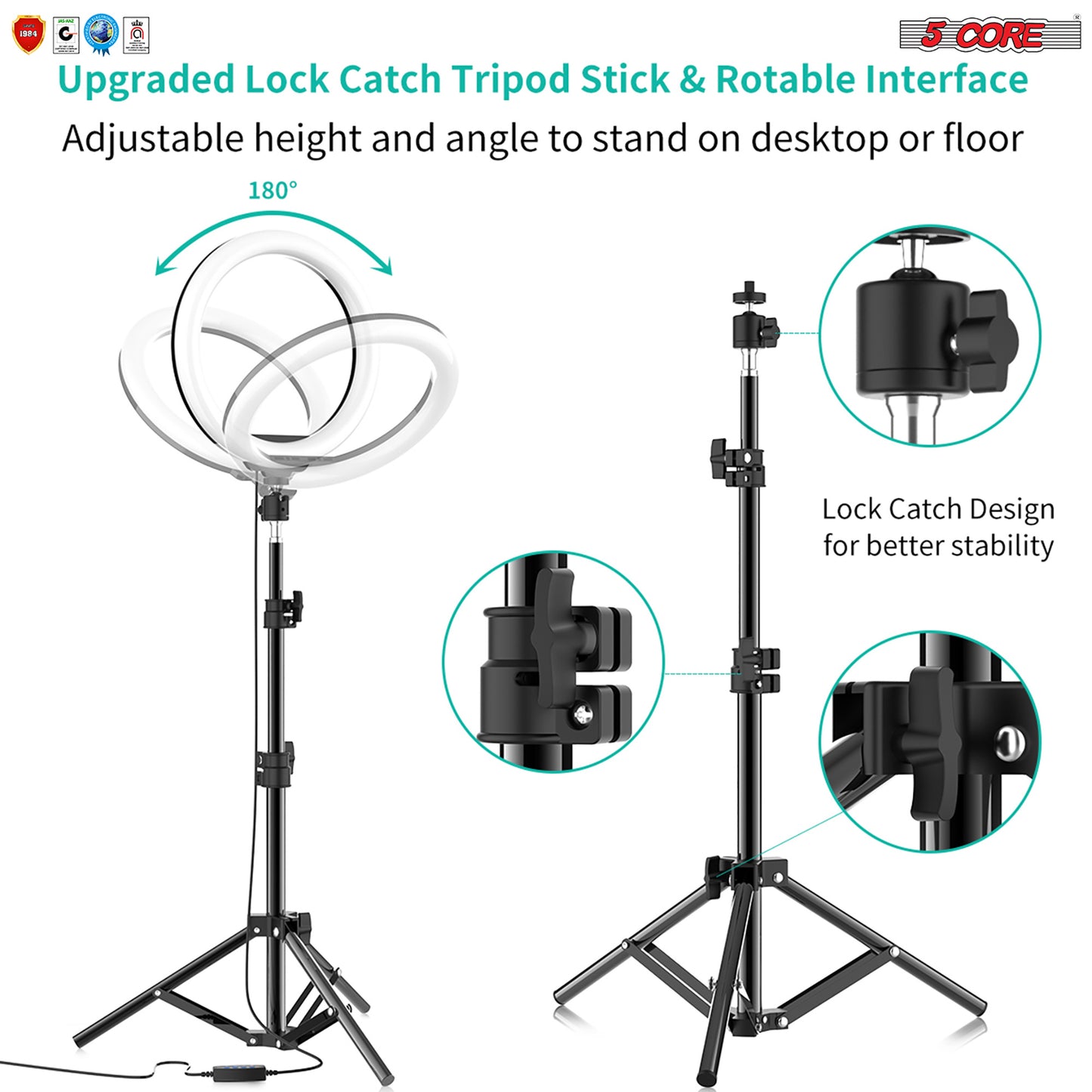 LED Ring Light with Tripod Stand and Phone Holder