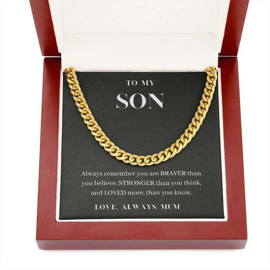Titanium Steel Cuban Link Necklace Gift For Son
