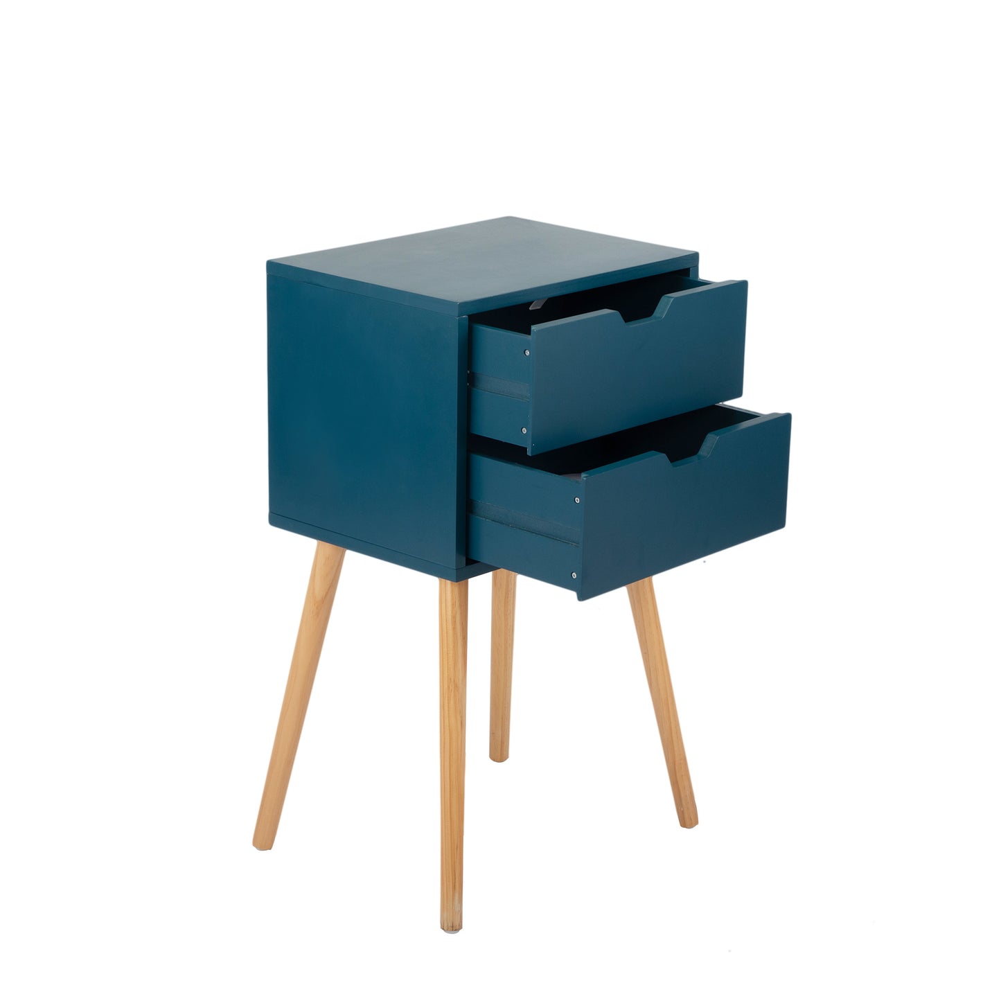 Set of 2 Wooden Modern Nightstand with 2 Drawers