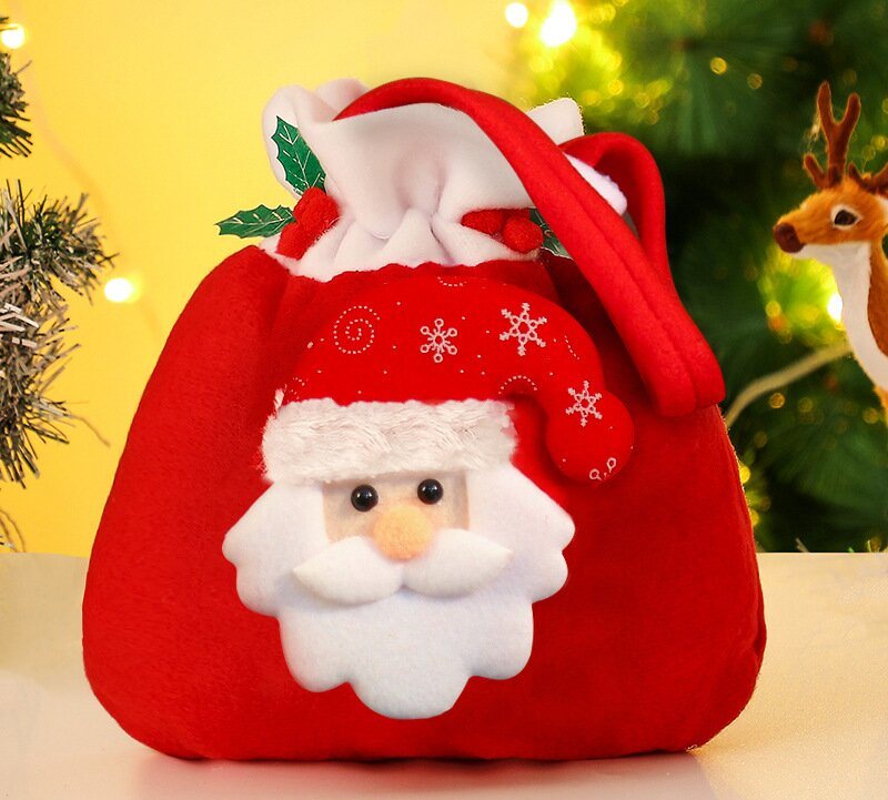 4pcs Christmas Gift Bags with Drawstring
