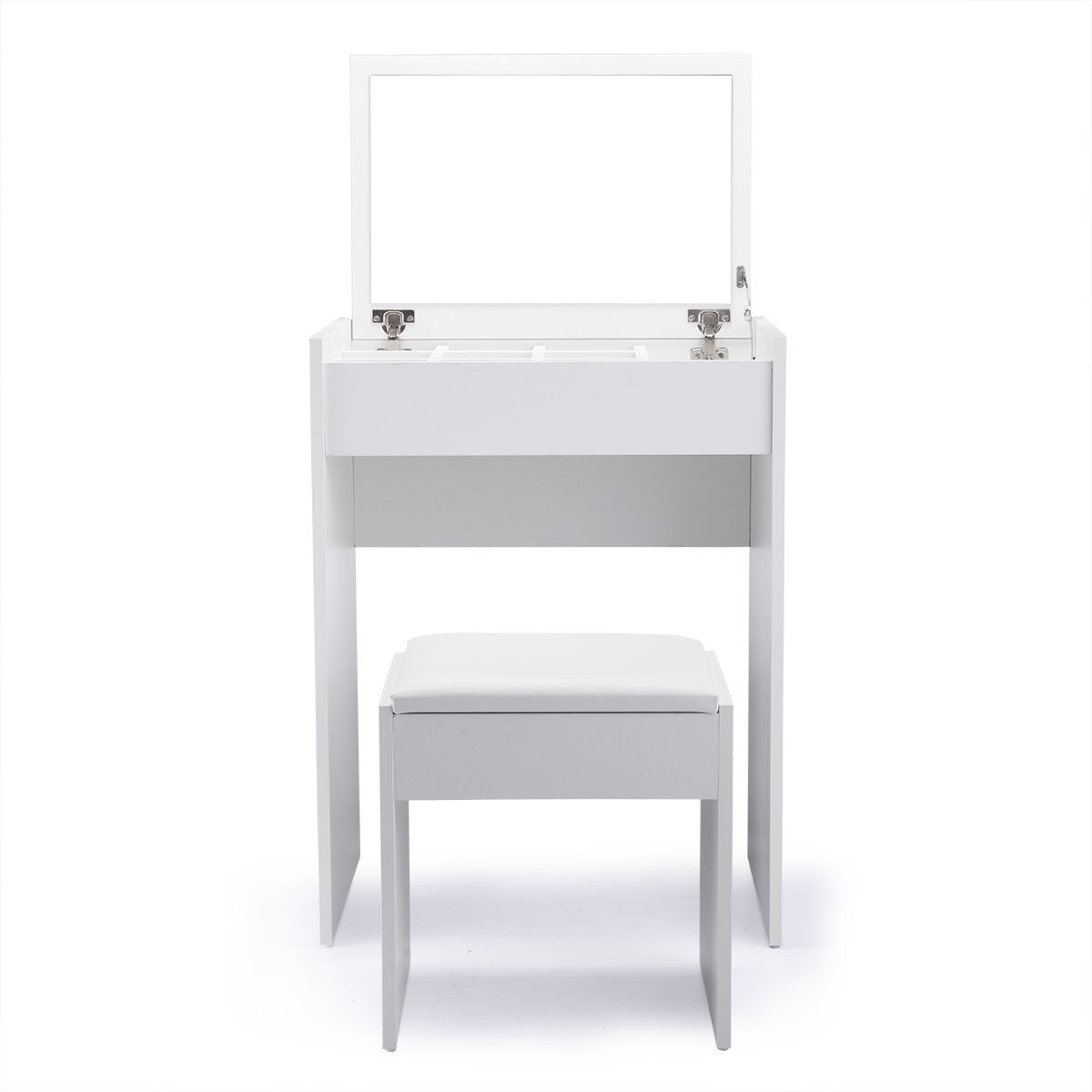 Vanity with Mirror, Storage and Stool